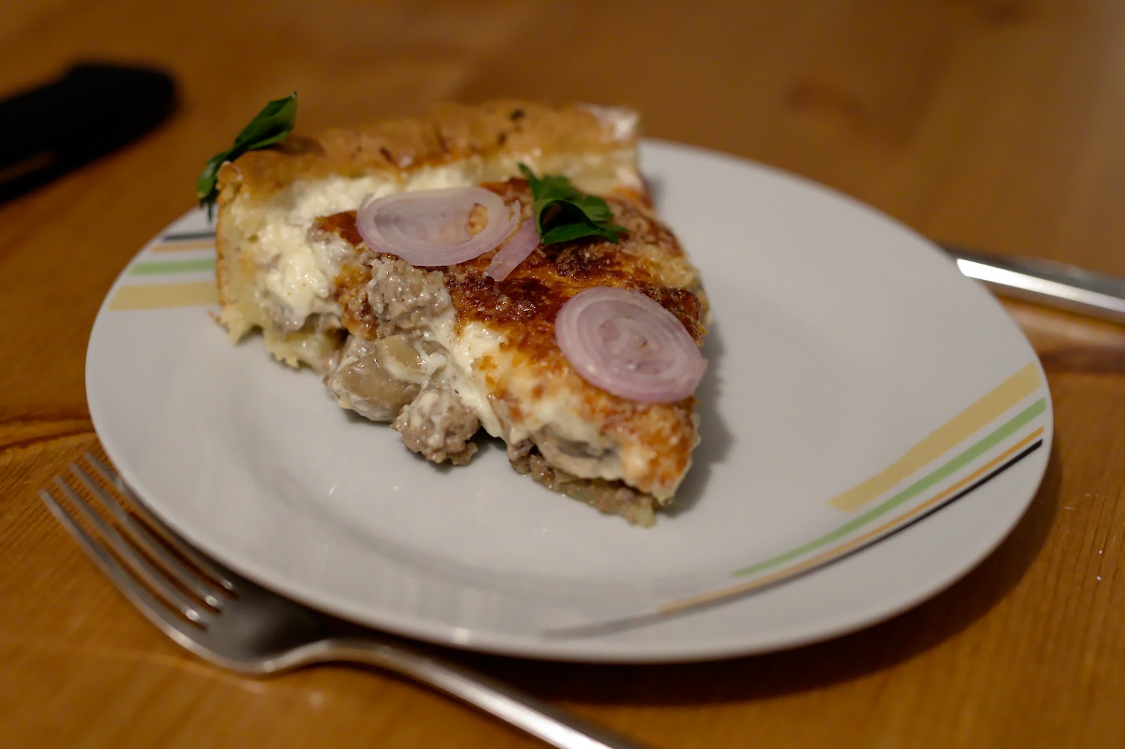 Hack Pie mit Pilzen